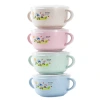 Children's bowl, double-ear wheat straw cartoon baby food bowl, plastic bowl with lid, rice bowl set, can be printed with LOGO Item Picture